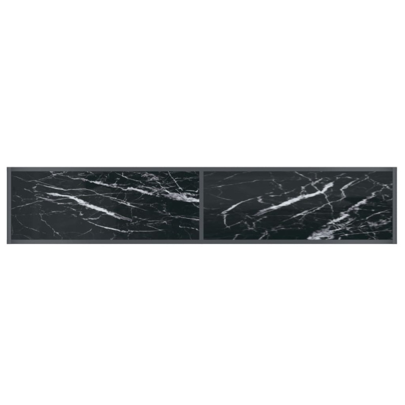 Stolik konsolowy, czarny, 180x35x75,5 cm, szkło hartowane