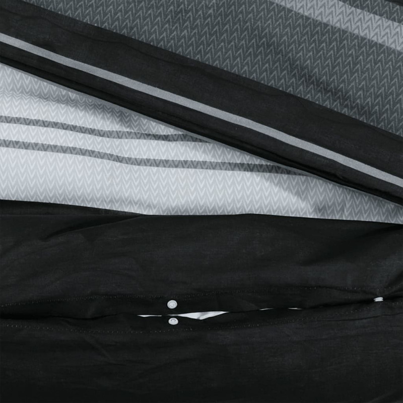 Zestaw pościeli, czarno-biały, 225x220 cm, bawełna