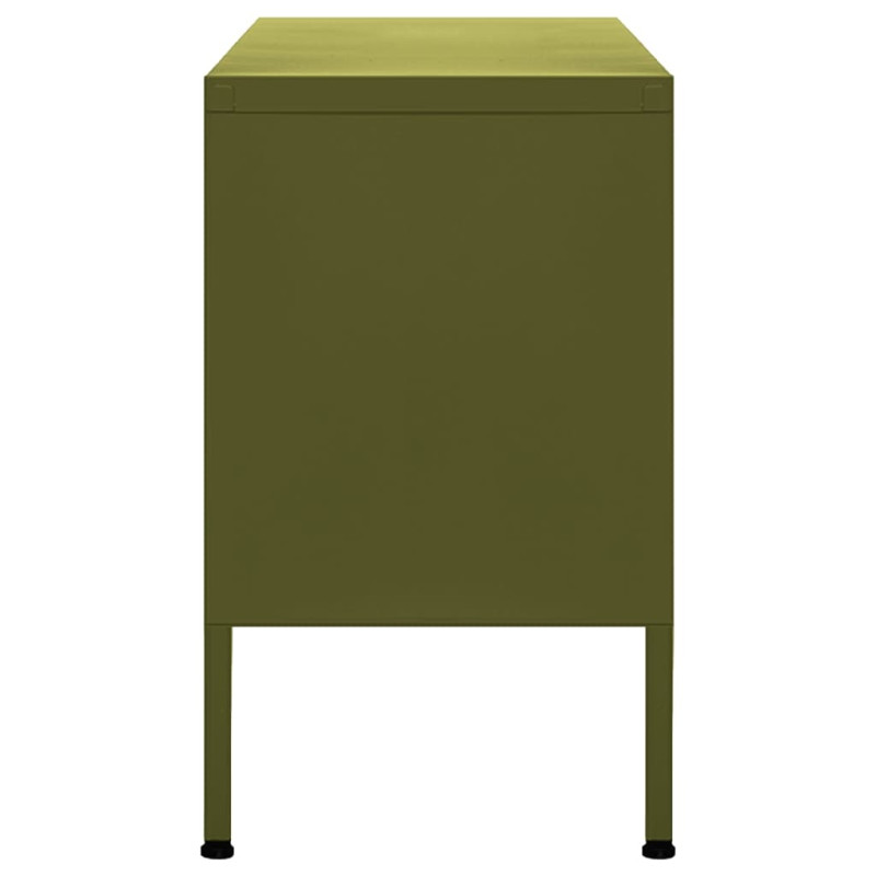 Szafka pod telewizor, oliwkowa, 105x35x50 cm, stalowa