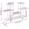 Kwietnik na kółkach, 110x25x78 cm, lite drewno jodłowe