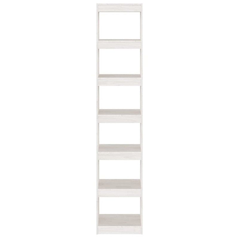 Regał na książki/przegroda, biały, 40x30x199 cm, sosnowy