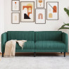 Sofa 3-osobowa, ciemnozielona, tapicerowana tkaniną