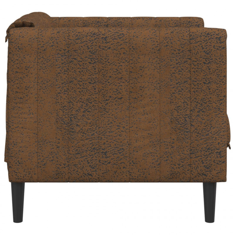 Fotel, brązowy, sztuczna skóra zamszowa