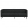 Sofa 3-osobowa, czarna, tapicerowana tkaniną