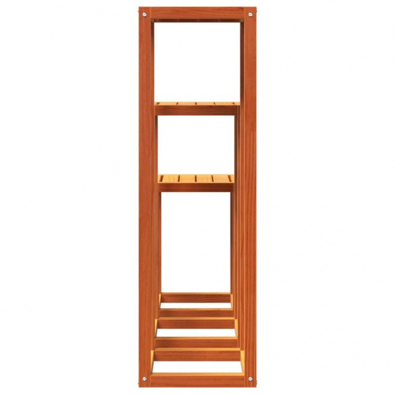 Stojaki na rośliny, 3 szt., woskowy brąz, lite drewno sosnowe