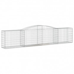 Kosze gabionowe, 9 szt, 400x50x80/100 cm, galwanizowane żelazo