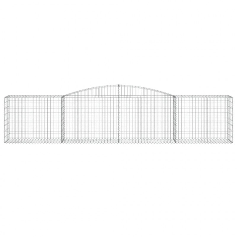 Kosze gabionowe, 9 szt, 400x50x80/100 cm, galwanizowane żelazo