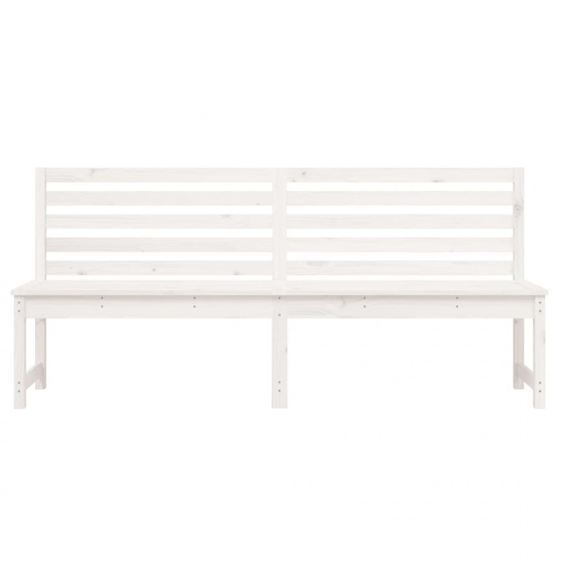 Ławka ogrodowa, biała, 201,5 cm, lite drewno sosnowe