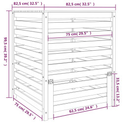 Kompostownik, 82,5x82,5x99,5 cm, lite drewno daglezjowe