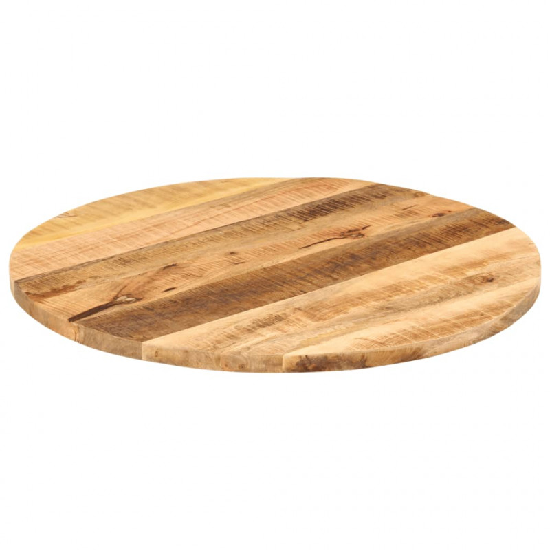 Blat stołu, Ø 70x3,8 cm, okrągły, surowe lite drewno mango
