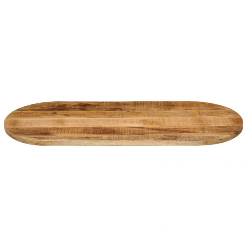 Blat stołu, 100x40x3,8 cm, owalny, surowe drewno mango