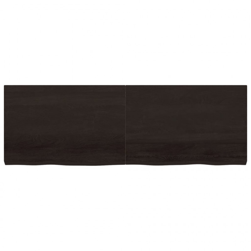 Blat stołu, ciemnobrązowy, 180x60x(2-6) cm, lite drewno dębowe