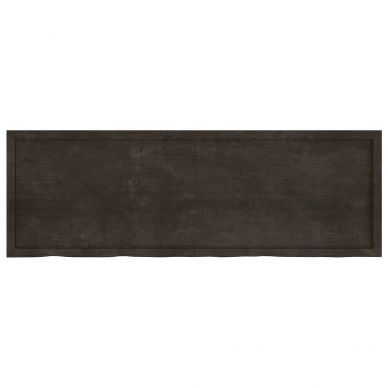 Blat stołu, ciemnobrązowy, 180x60x(2-6) cm, lite drewno dębowe