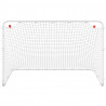 Bramka do piłki nożnej, biała, 122x81x81 cm, stalowa