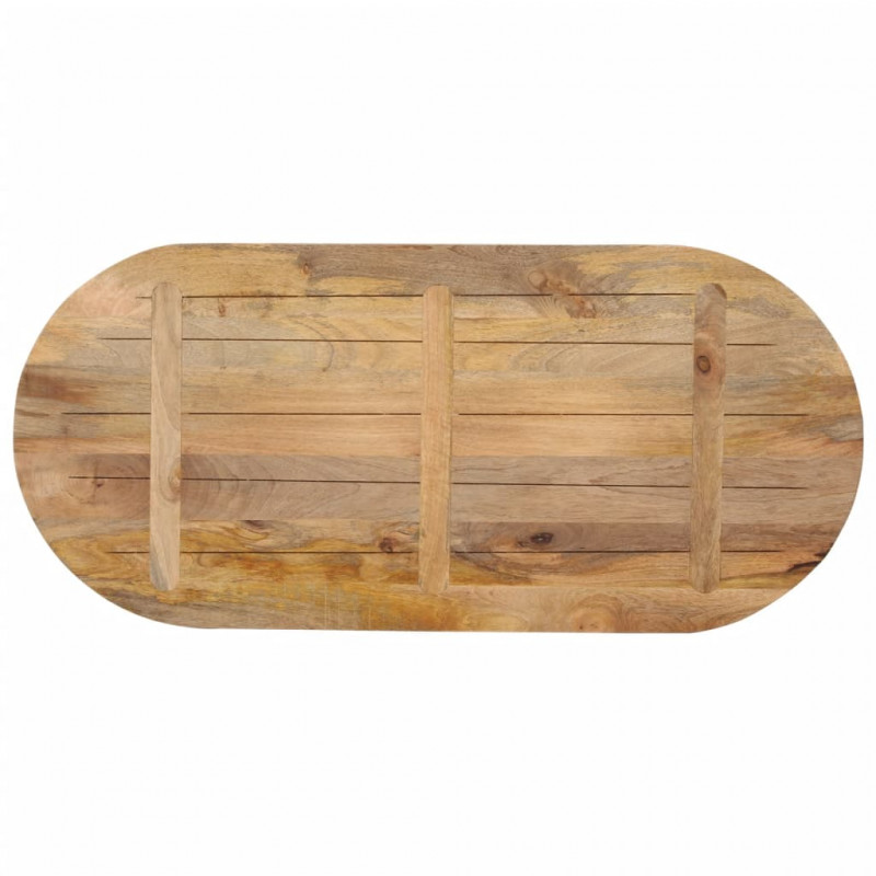 Blat stołu, 90x40x2,5 cm, owalny, lite drewno mango