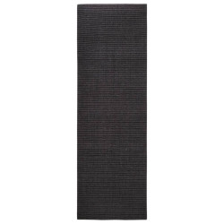 Dywanik, naturalny sizal, 80x250 cm, czarny
