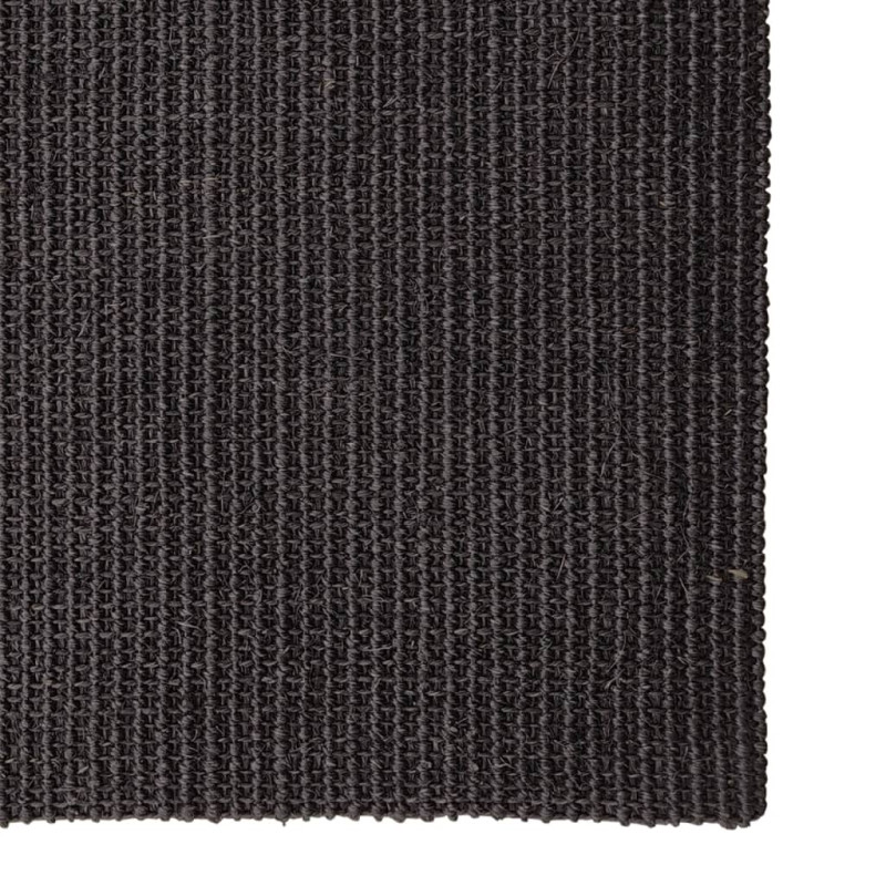 Dywanik, naturalny sizal, 80x250 cm, czarny