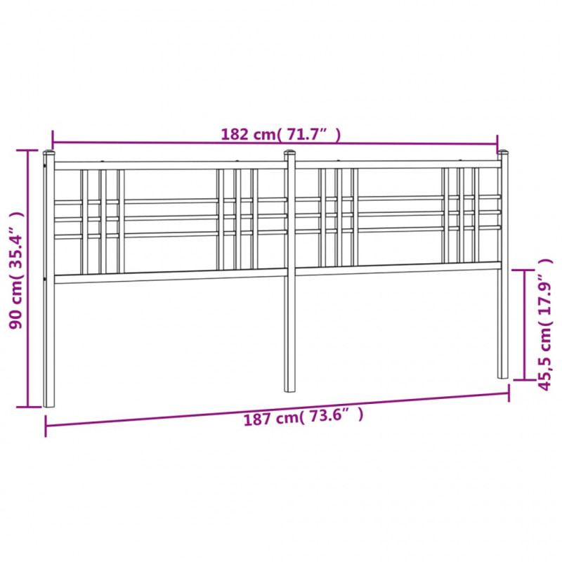 Metalowe wezgłowie, czarne, 180 cm