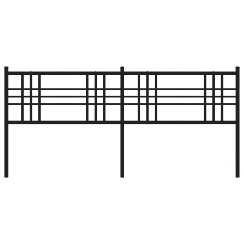 Metalowe wezgłowie, czarne, 200 cm