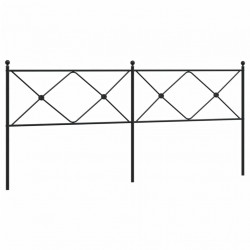 Metalowe wezgłowie, czarne, 200 cm