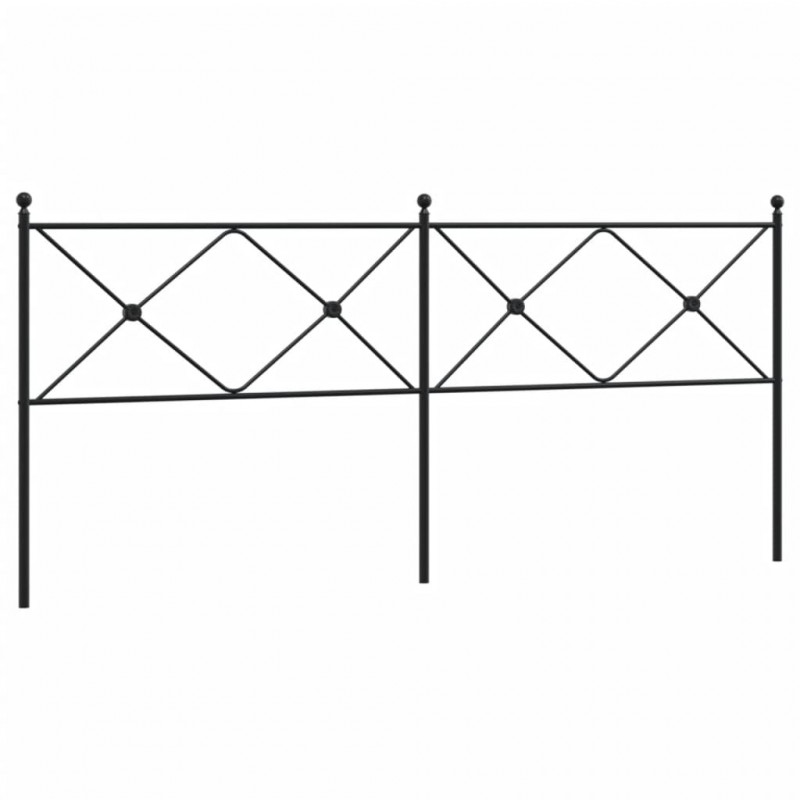 Metalowe wezgłowie, czarne, 200 cm