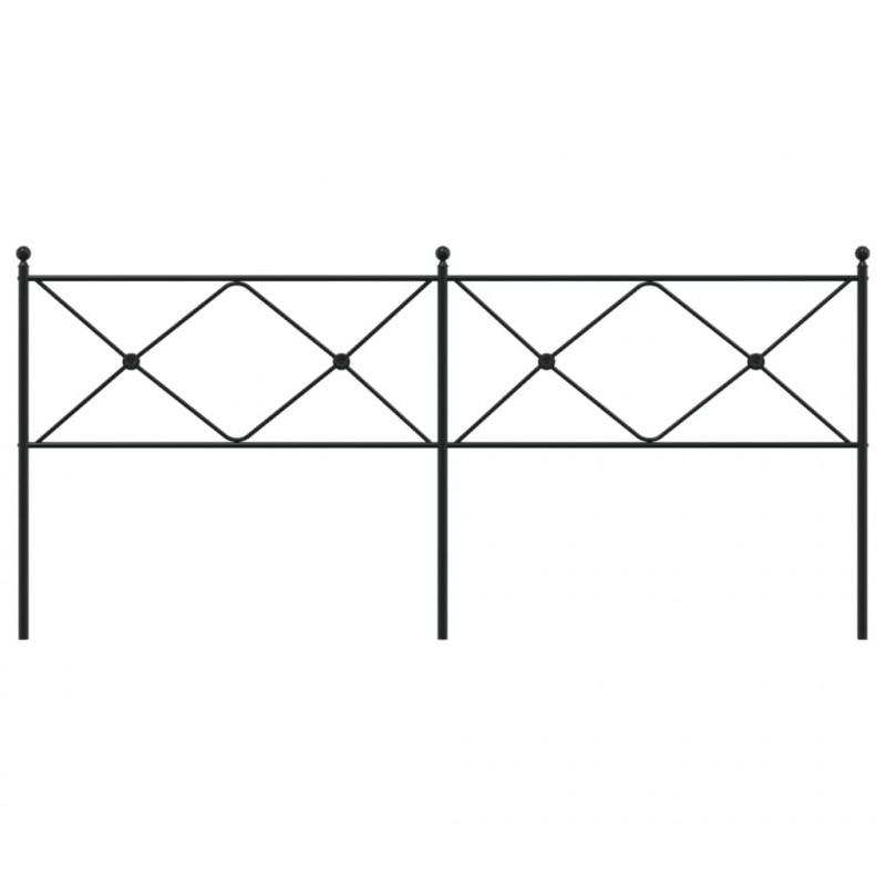 Metalowe wezgłowie, czarne, 200 cm