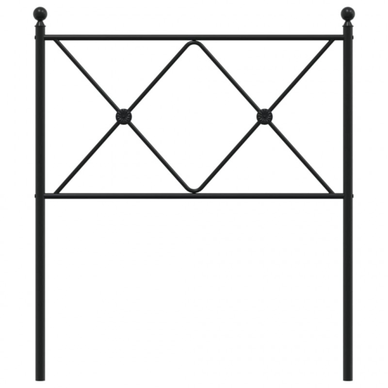 Metalowe wezgłowie, czarne, 75 cm