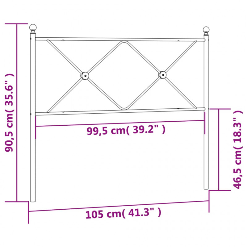 Metalowe wezgłowie, białe, 100 cm