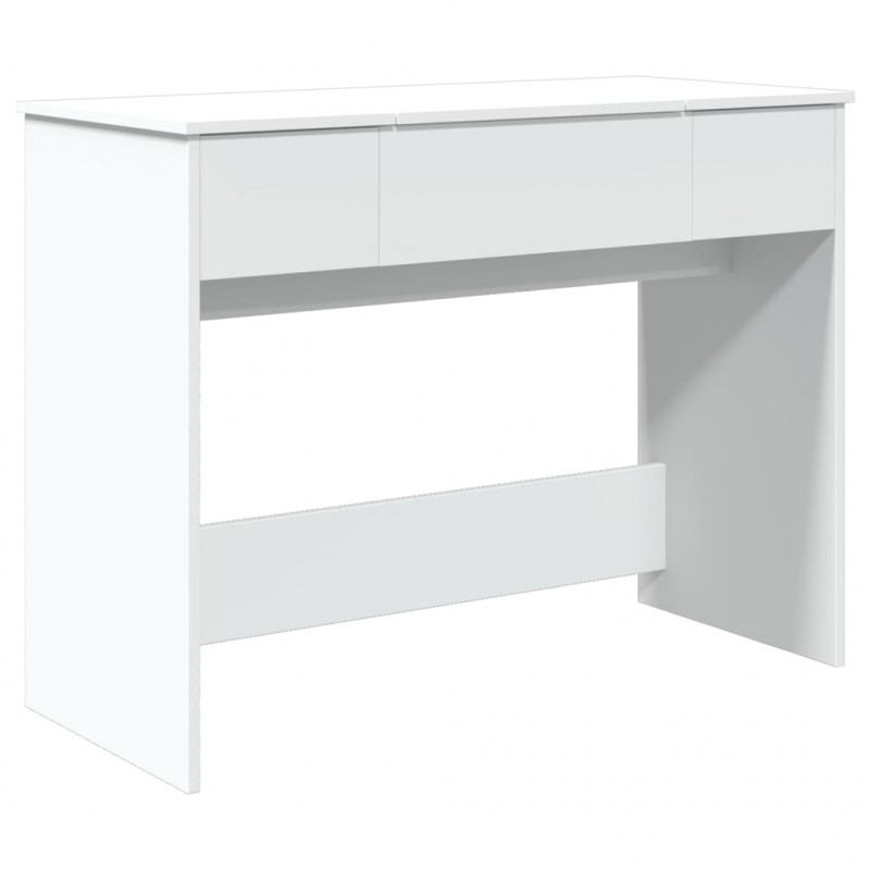Toaletka z lustrem, biała, 100x45x76 cm