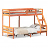 Łóżko piętrowe, 90x200/120x200 cm, woskowy brąz, drewno sosnowe