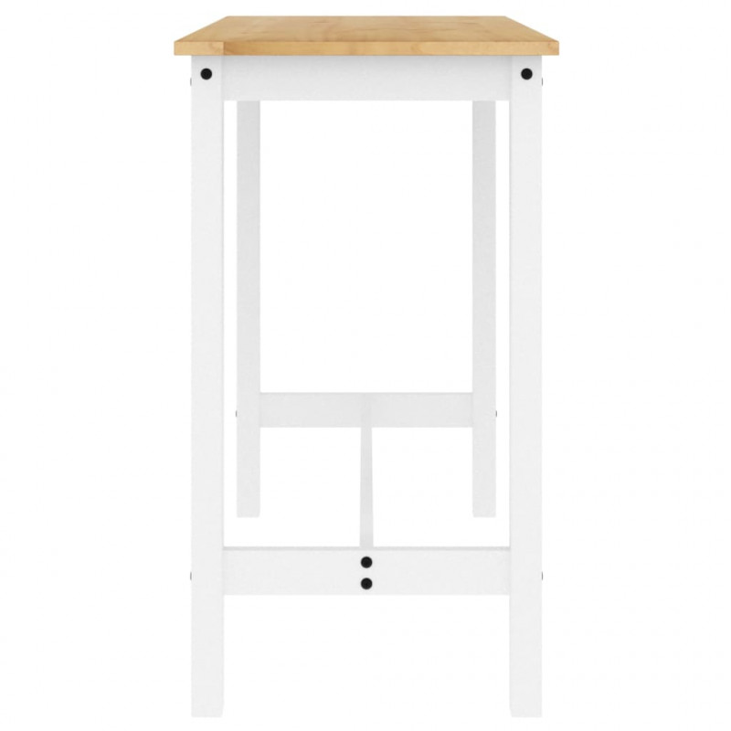 3-cz. zestaw mebli barowych, biały, lite drewno sosnowe