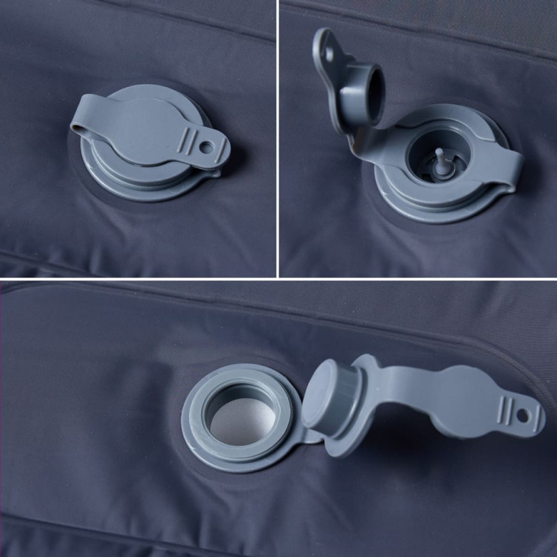 Materac samopompujący z poduszką, 1-osobowy, szary