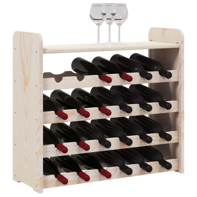 Stojak na wino z górną półką, 67,5x25x60 cm, drewno sosnowe