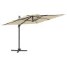 Wiszący parasol z podwójną czaszą, piaskowy, 300x300 cm