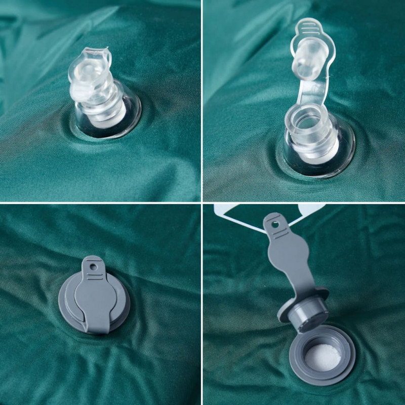 Materac samopompujący z poduszką, 1-osobowy, zielony