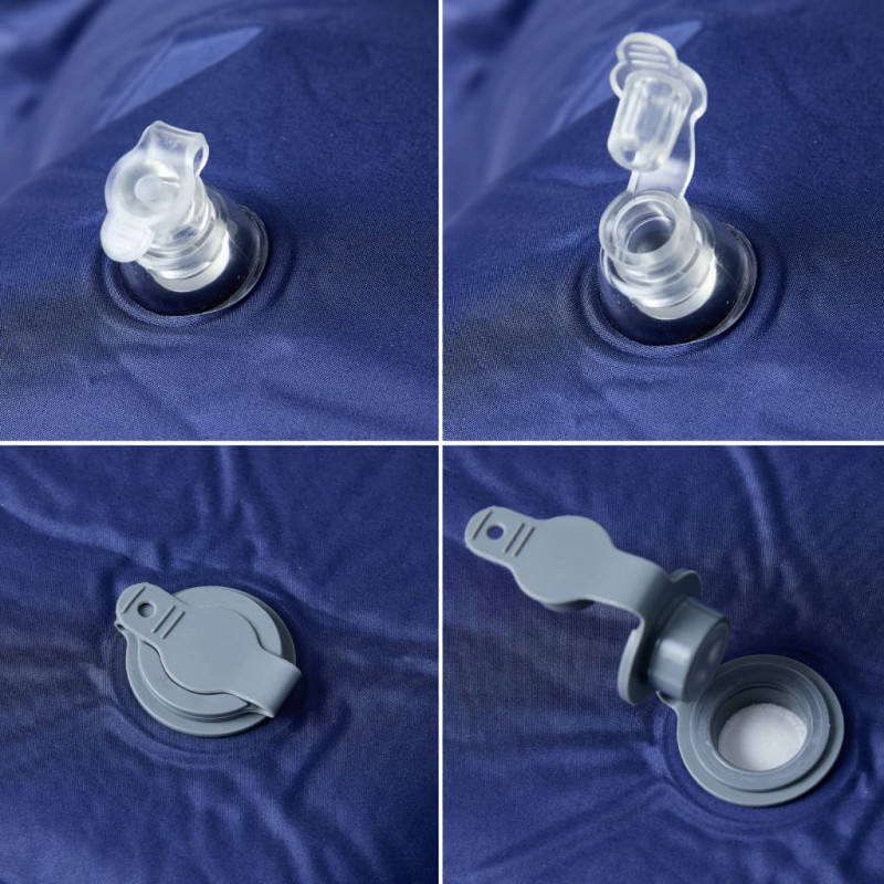 Materac samopompujący z poduszką, 1-osobowy, granatowy