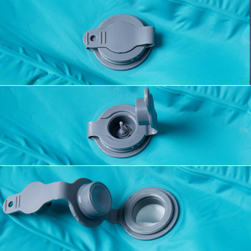 Materac samopompujący z poduszką, 1-osobowy, niebieski