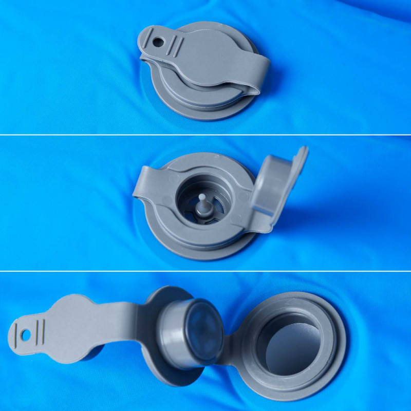 Materac samopompujący z poduszką, 1-osobowy, niebieski