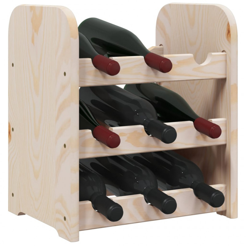 Stojak na wino, 33x25x37 cm, lite drewno sosnowe