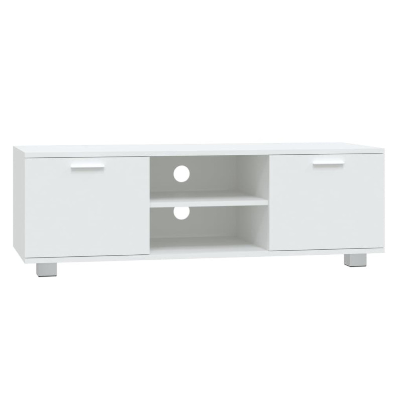 Szafka pod TV, biały, 120x40,5x35 cm, materiał drewnopochodny