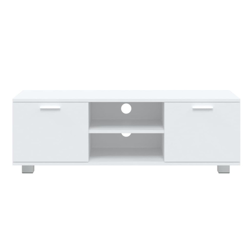 Szafka pod TV, biały, 120x40,5x35 cm, materiał drewnopochodny