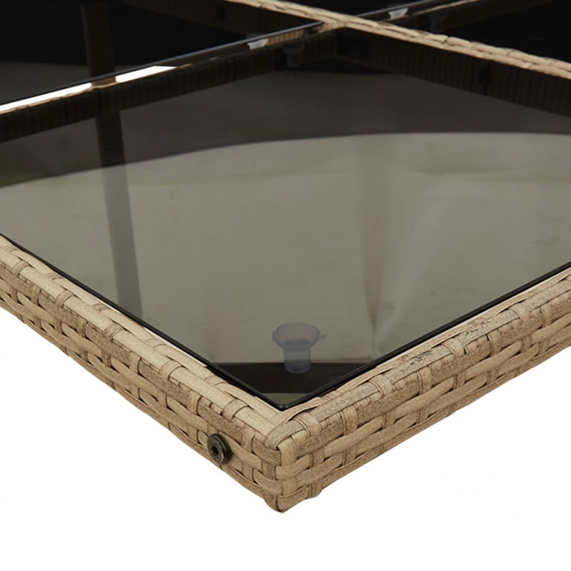 13-cz. zestaw mebli do ogrodu, poduszki, beżowy, rattan PE