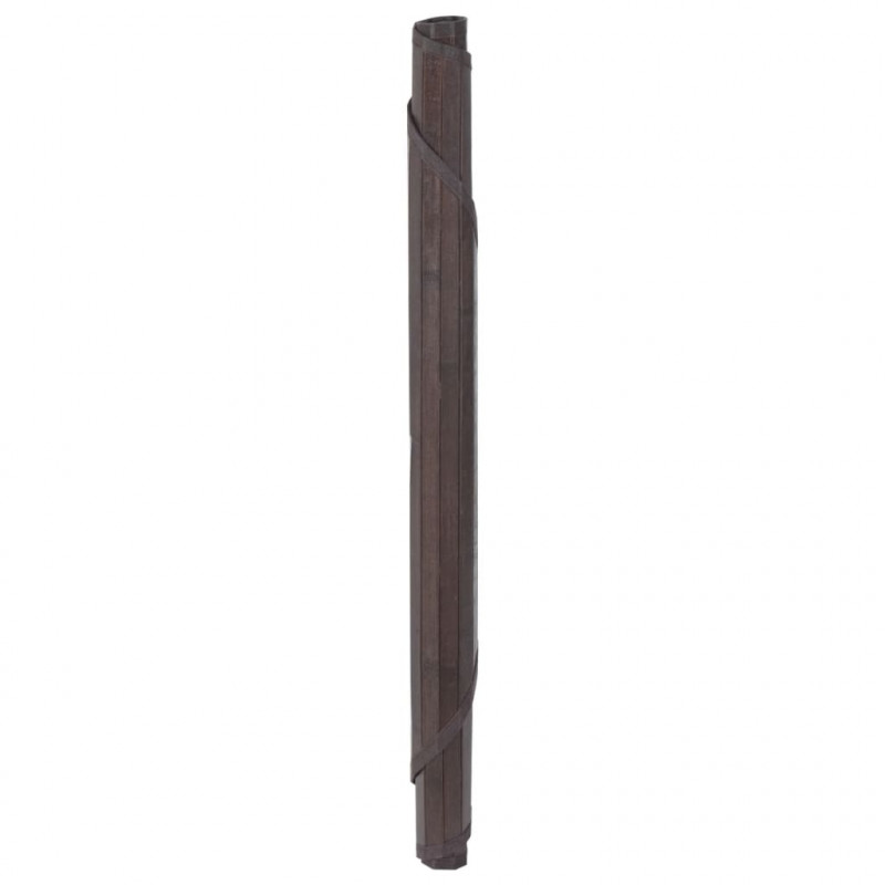 Dywan okrągły, ciemnobrązowy, 100 cm, bambusowy