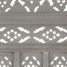 Parawan 3-panelowy, rzeźbiony, szary, 120x165 cm, drewno mango
