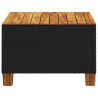 Stolik ogrodowy, czarny, 55x55x36 cm, polirattan i akacja