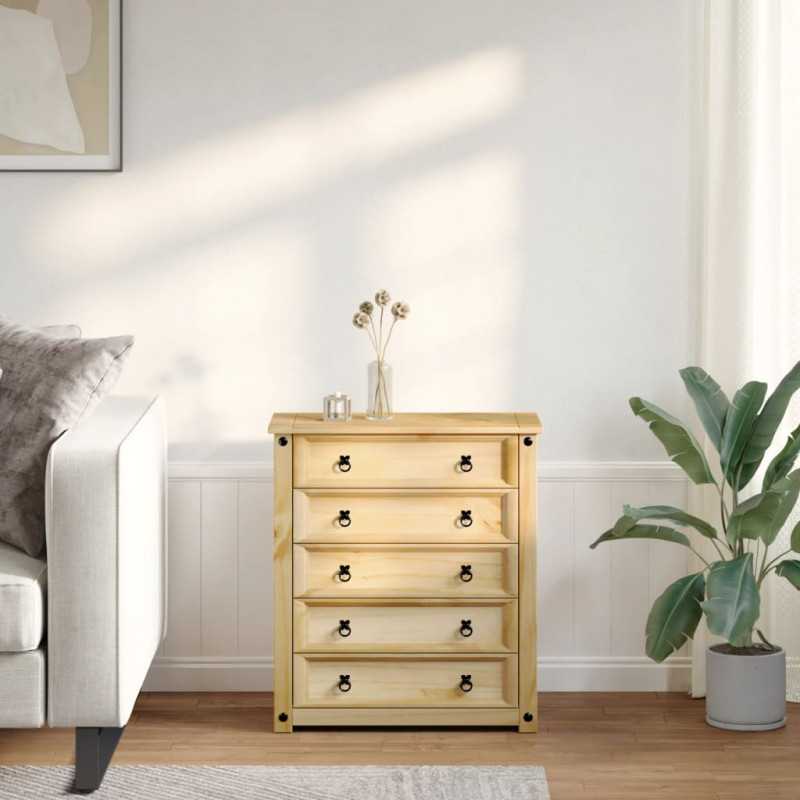 Komoda Corona, 80x40x89 cm, lite drewno sosnowe
