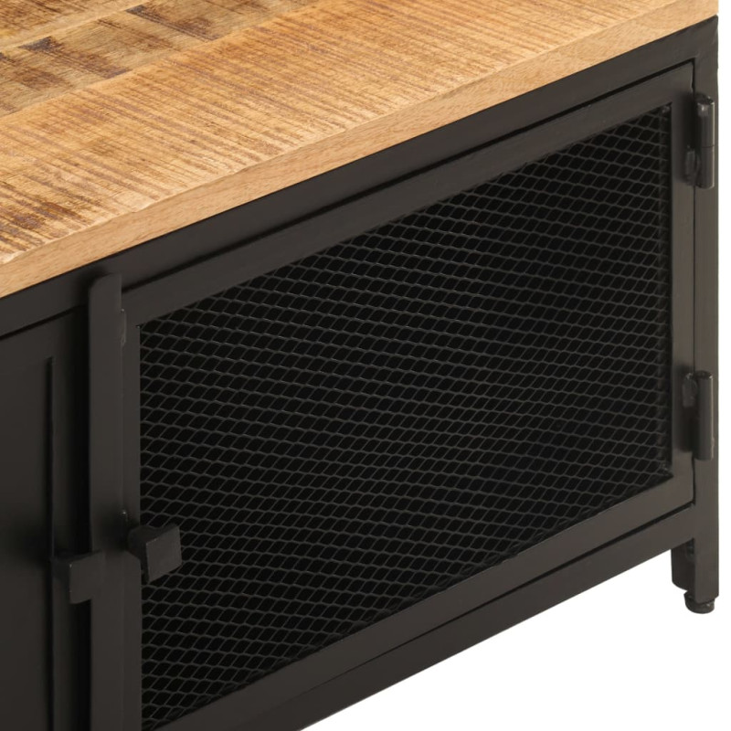 Stolik kawowy, 90x50x37 cm, lite, surowe drewno mango