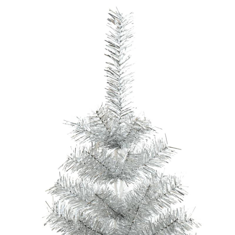 Sztuczna choinka ze stojakiem, srebrna, 240 cm, PET