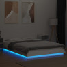 Rama łóżka z LED, biała, 140x190 cm, materiał drewnopochodny