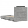 Rama łóżka z wezgłowiem, szarość betonu, 75x190 cm